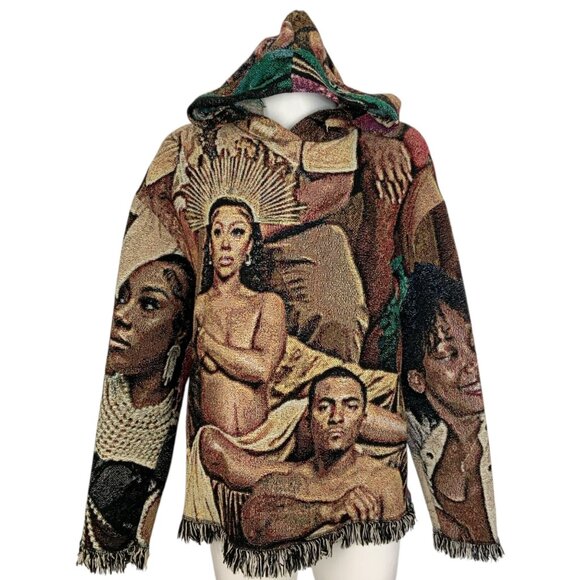 Kaiface The Brand Tapestry Hoodie Sweatshirt Pullover M Streetwear Urban Fringe - Picture 1 of 14